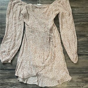 Altar'd State Blush Floral Long Sleeve Dress